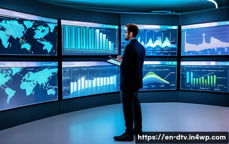 의료 데이터 공유의 이점과 도전 과제 - **Prompt:** A visually stunning, panoramic view of a state-of-the-art public health intelligence cen...