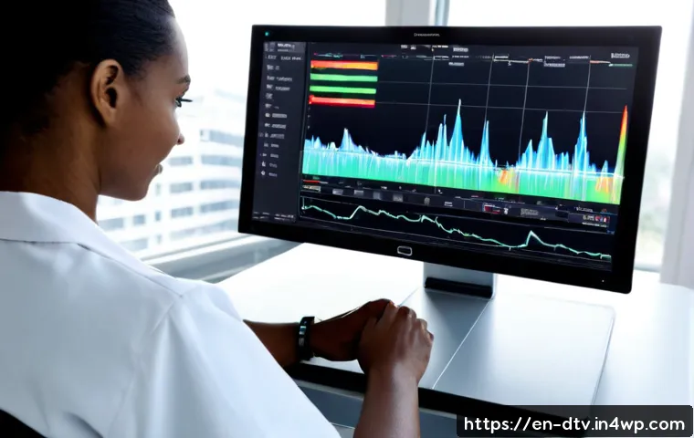 Home 29 인공지능 기반 건강 데이터 처리 기법 - Photorealistic modern healthcare data analysis scene, diverse medical data scientist seated at a cle...